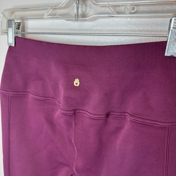 Spiritual Gangster Self Love Yoga Leggings in Burgundy Ribbed High Rise - Picture 8 of 9